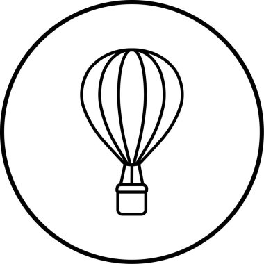 sıcak hava balonu simgesi, vektör illüstrasyonu