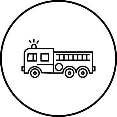 Yangın kamyon simge vektör çizim