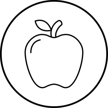 Elma. Web simgesi basit illüstrasyon