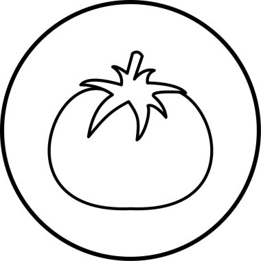 Domates ikonu, vektör illüstrasyonu