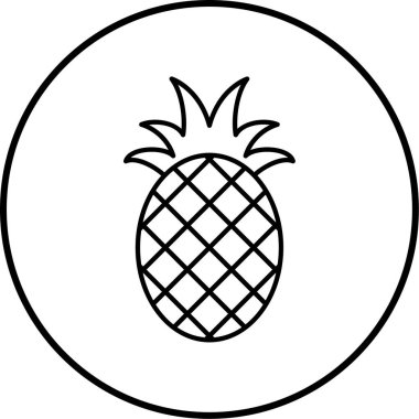 Ananas. Web simgesi basit illüstrasyon