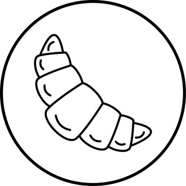 kruvasan simge vektör çizim