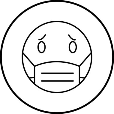 yüz maskesi simgesi, vektör illüstrasyonu