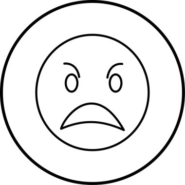 üzgün yüz simgesi, vektör illüstrasyonu