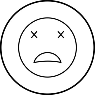 üzgün yüz simgesi, vektör illüstrasyonu