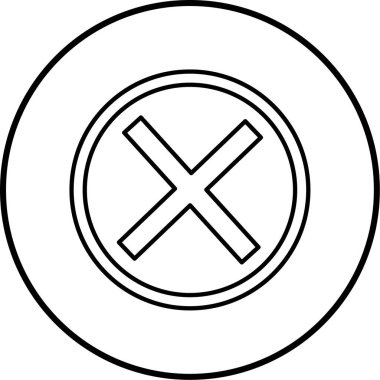 Moda Biçimli İzole Arkaplanda Simgeyi İptal Et