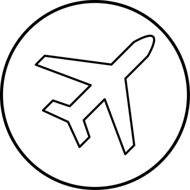 uçak ikonu vektör illüstrasyonu
