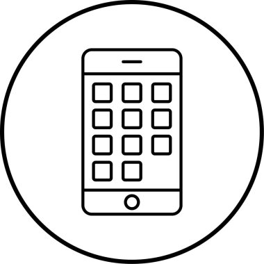 Cep telefonu simgesi, vektör illüstrasyonu