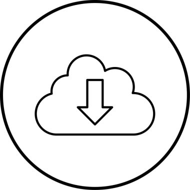 Bulut. Web simgesi basit illüstrasyon