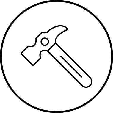 Çekiç simgesinin vektör illüstrasyonu