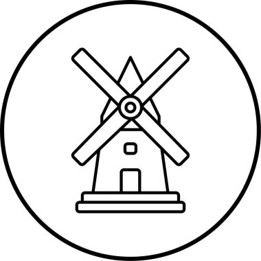 Yel değirmeni Web simgesi basit illüstrasyon