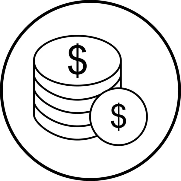 Pièce Dollar Illustration Simple — Image vectorielle