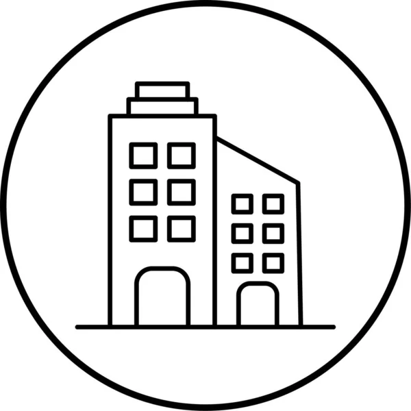 Vector Illustration Modern Building Icon — Stock Vector