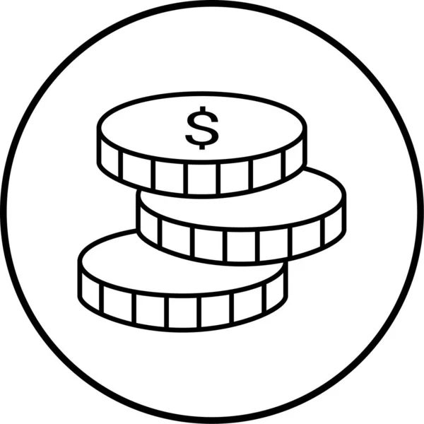 Dollar Munten Eenvoudige Illustratie — Stockvector