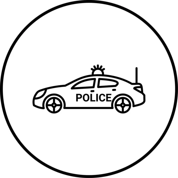 Ikona Policejního Auta Vektorová Ilustrace — Stockový vektor