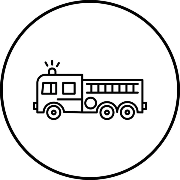 Φωτιά Φορτηγό Εικονίδιο Διανυσματικά Εικονογράφηση — Διανυσματικό Αρχείο