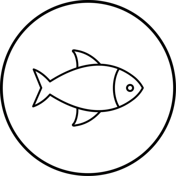 Vissen Web Icoon Eenvoudige Illustratie — Stockvector
