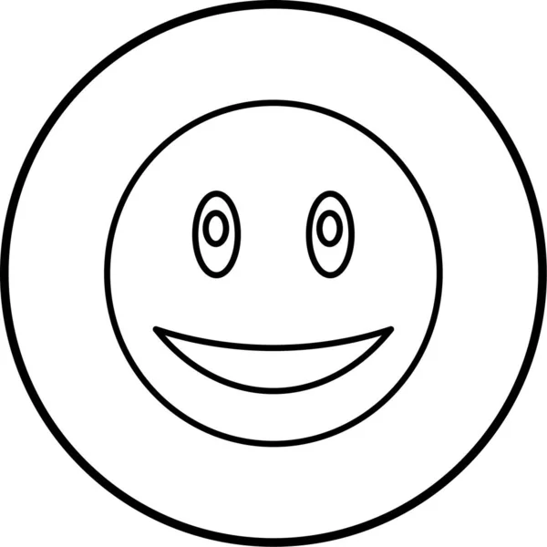 Sorriso Rosto Ícone Emoticon Ilustração Vetorial — Vetor de Stock