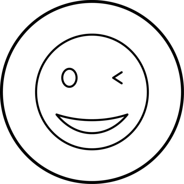 Sorriso Rosto Ícone Emoticon Ilustração Vetorial — Vetor de Stock