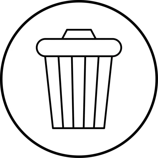 Ilustração Vetor Ícone Lata Lixo — Vetor de Stock