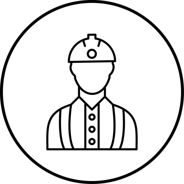 Vector Illustration Construction Worker Icon — Stock Vector