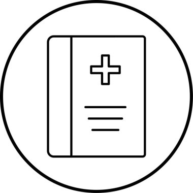 Tıp kitabı. Web simgesi basit illüstrasyon