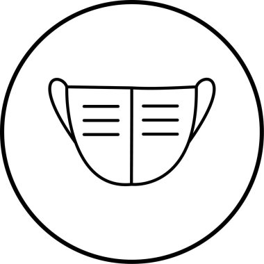 Tıbbi Maske Simgesi Vektör İllüstrasyonu