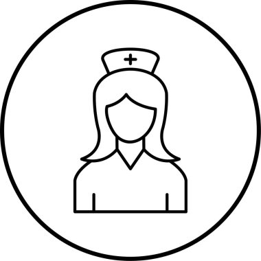 Hemşire hanım. Web simgesi basit illüstrasyon