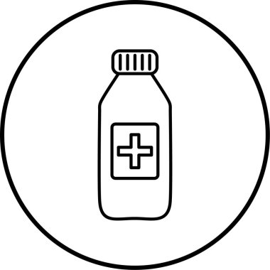 İlaç şişesi. Web simgesi basit illüstrasyon