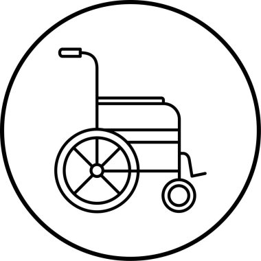 tekerlekli sandalye ikonu vektör illüstrasyonu