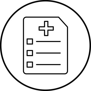 Tıbbi liste simgesinin vektör illüstrasyonu