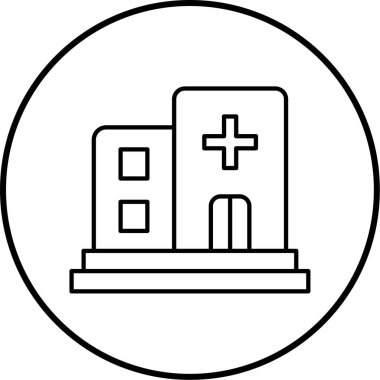 Hastane. Web simgesi basit illüstrasyon