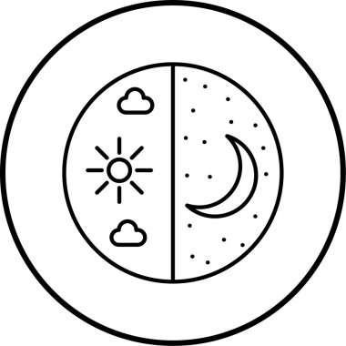 Gece gündüz. Web simgesi basit illüstrasyon