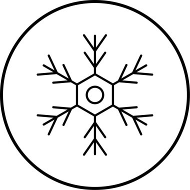 Yılbaşı kar tanesi simgesi, vektör illüstrasyonu