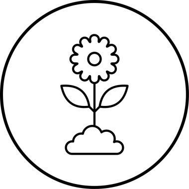 Çiçek. Web simgesi basit illüstrasyon