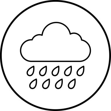 Yağmur. Web simgesi basit illüstrasyon