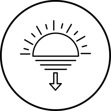 Güneş simgesinin vektör illüstrasyonu