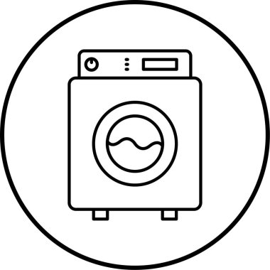 Çamaşır makinesi. Basit resimleme
