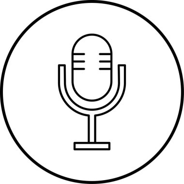 Mikrofon. Web simgesi basit tasarım