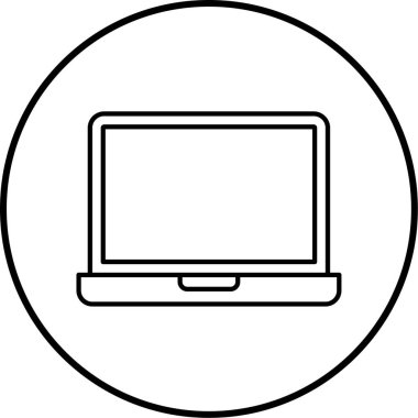 dizüstü bilgisayar. Web simgesi basit illüstrasyon