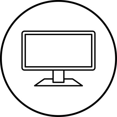 Bilgisayar monitörü. Web simgesi basit illüstrasyon