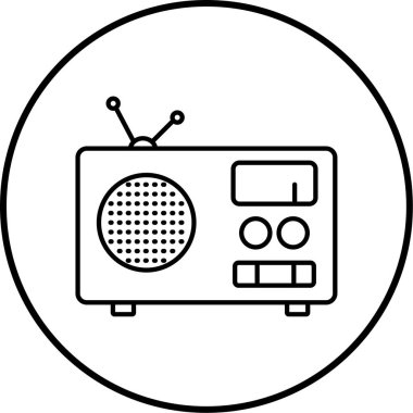 Radyo. Web simgesi basit illüstrasyon