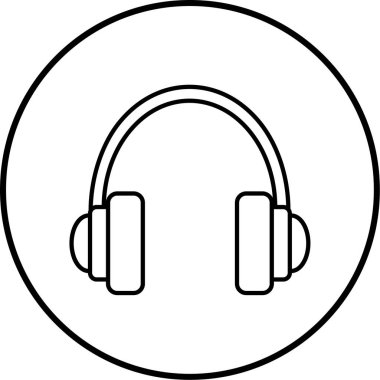 Kulaklık simgesinin vektör illüstrasyonu