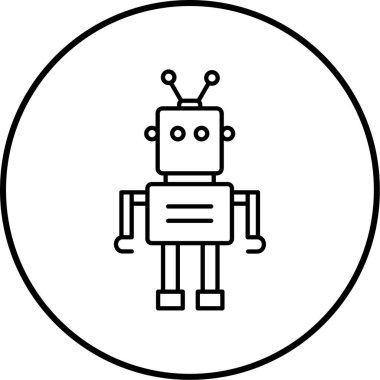 Bir robot simgesinin vektör illüstrasyonu