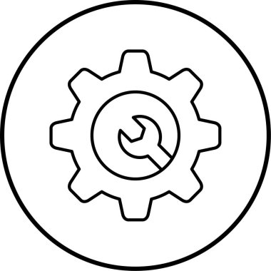 dişli simgesinin vektör illüstrasyonu