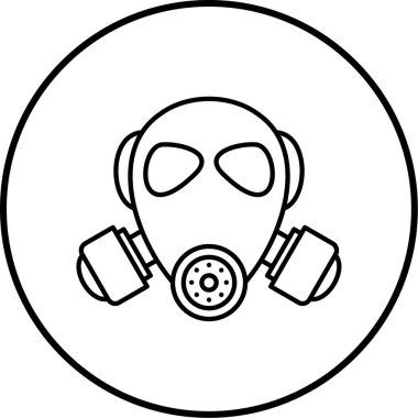gaz maskesi simgesi, vektör çizim