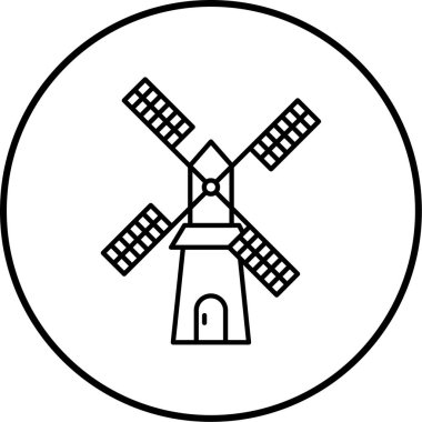 Yel değirmeni ikonu vektör illüstrasyonu