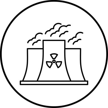 Bir nükleer güç istasyonu simgesinin vektör çizimi