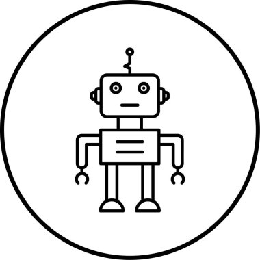Bir robot simgesinin vektör illüstrasyonu