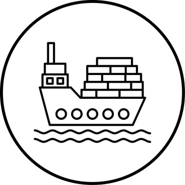 kargo gemisi simgesi vektör çizimi